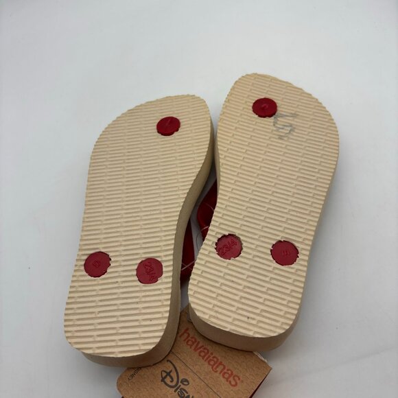 Havaianas Disney Retro Mickey Mouse Print Toddler Flip Flops Beige/Red Size 9C - Picture 10 of 10